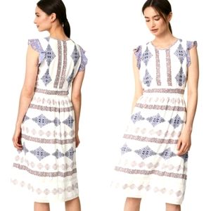 Loft Midi Flutter Sleeve Dress, Size Small